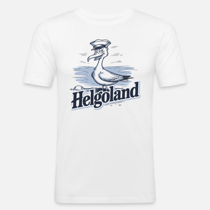 Helgoland Möwe - Männer Slim Fit T-Shirt - Weiß