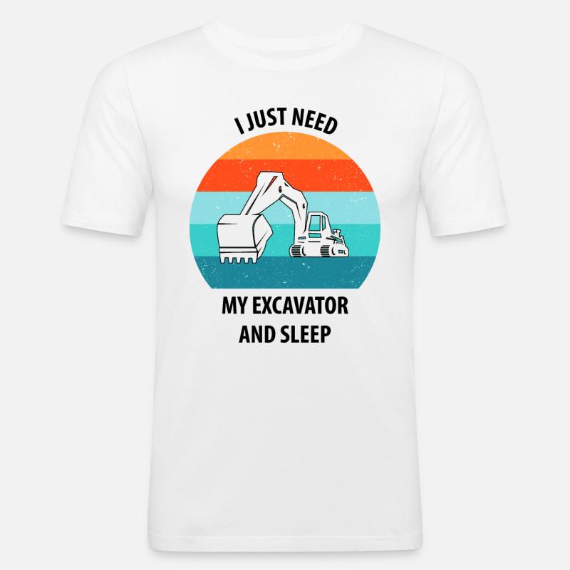 Bagger Baggerfahrer Baggerwagen - Männer Slim Fit T-Shirt - Weiß