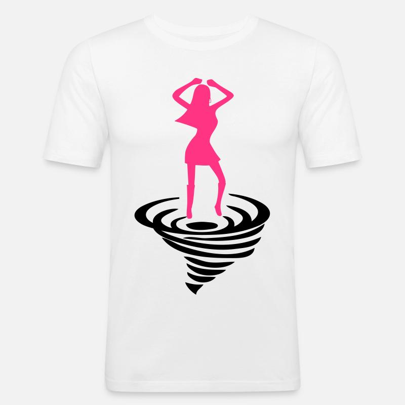 Tänzerin auf Tornado - Männer Slim Fit T-Shirt - Weiß