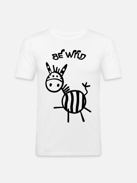 Be Wild Zebra - Men's Slim Fit T-Shirt - white