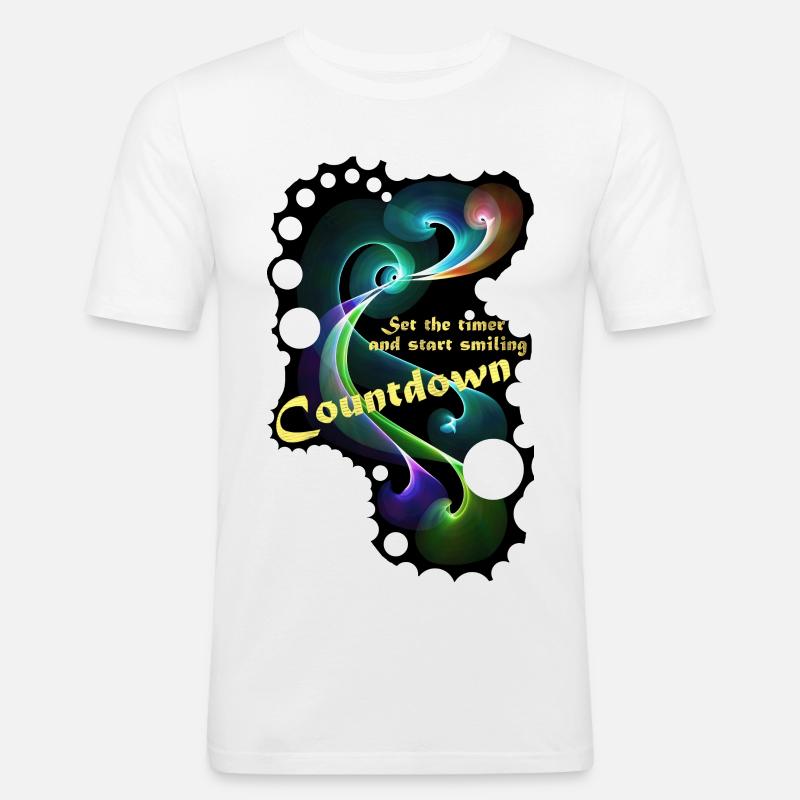 Countdown Smiling timer - Männer Slim Fit T-Shirt - Weiß