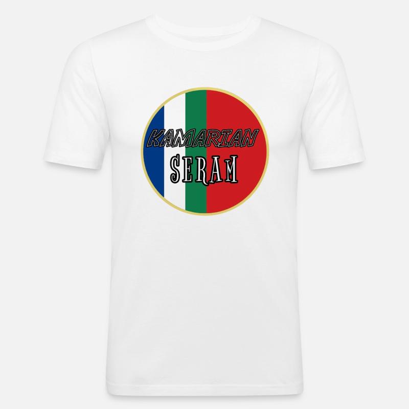 Kamarian Seram Emblem - Männer Slim Fit T-Shirt - Weiß