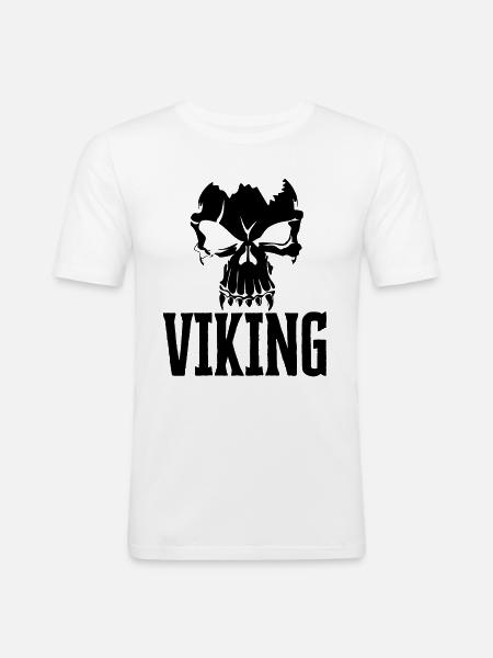 Viking Skull Viking Valhalla - Men's Slim Fit T-Shirt - white