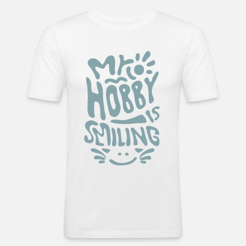 Smile - Männer Slim Fit T-Shirt - Weiß