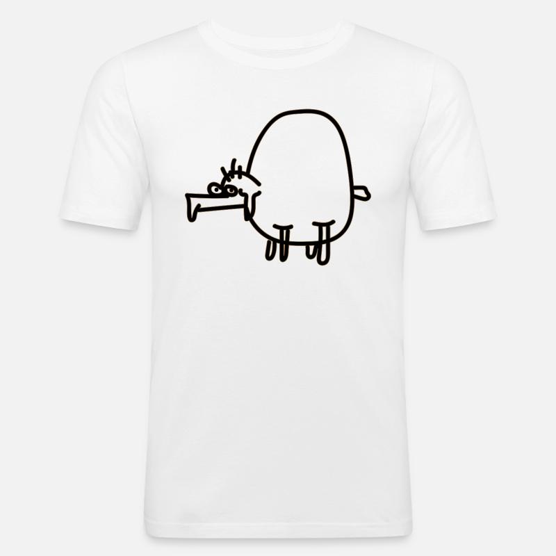 Guenther das Schaaf - Männer Slim Fit T-Shirt - Weiß
