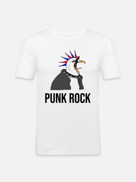 Punk Seagull - Men's Slim Fit T-Shirt - white