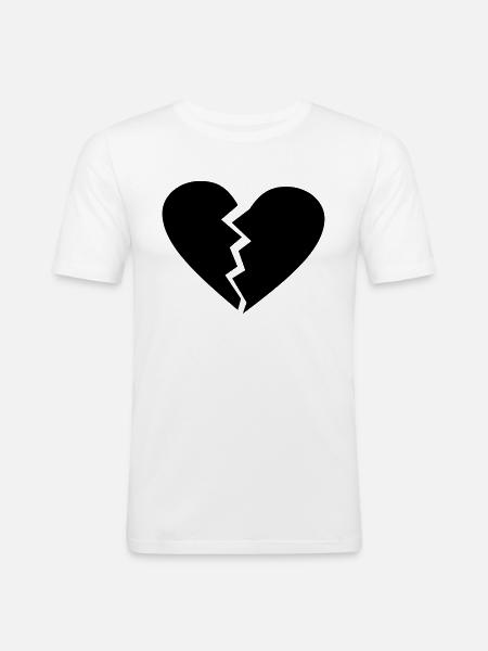 love broken heart - Männer Slim Fit T-Shirt - Weiß