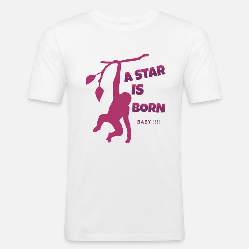 EIN STERN WIRD GEBOREN - Männer Slim Fit T-Shirt - Weiß