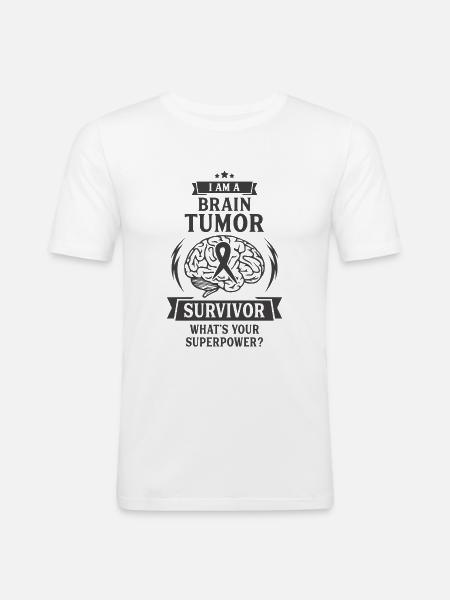 Hirntumor-Überlebender - Männer Slim Fit T-Shirt - Weiß