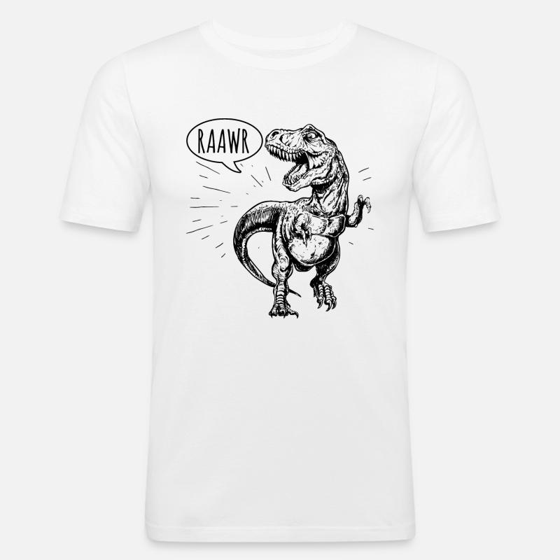 Dinosaurier - Männer Slim Fit T-Shirt - Weiß