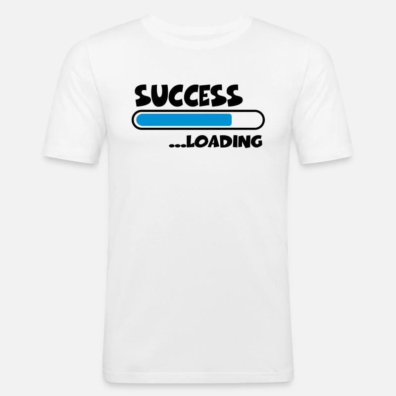 Success loading - Männer Slim Fit T-Shirt - Weiß