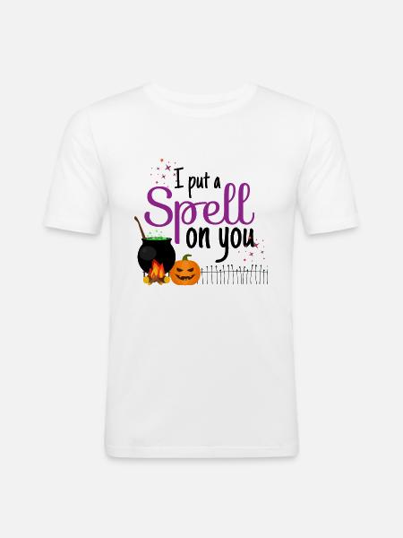 I Put A Spell On You - Halloween Magic Curse - Men's Slim Fit T-Shirt - white