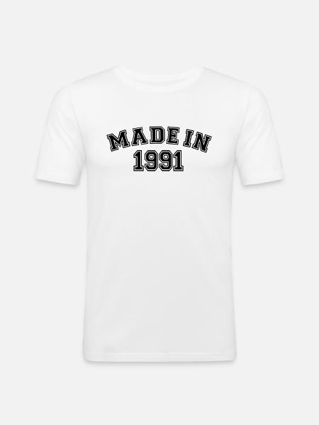 Made in 1991 - Men's Slim Fit T-Shirt - white
