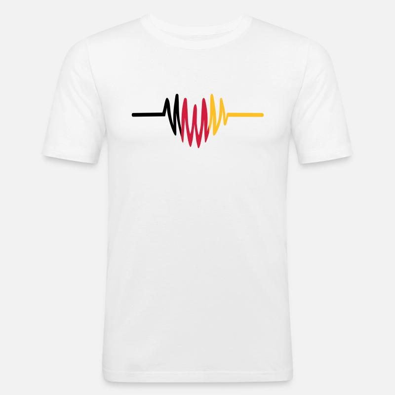 Deutschland Herz - Männer Slim Fit T-Shirt - Weiß