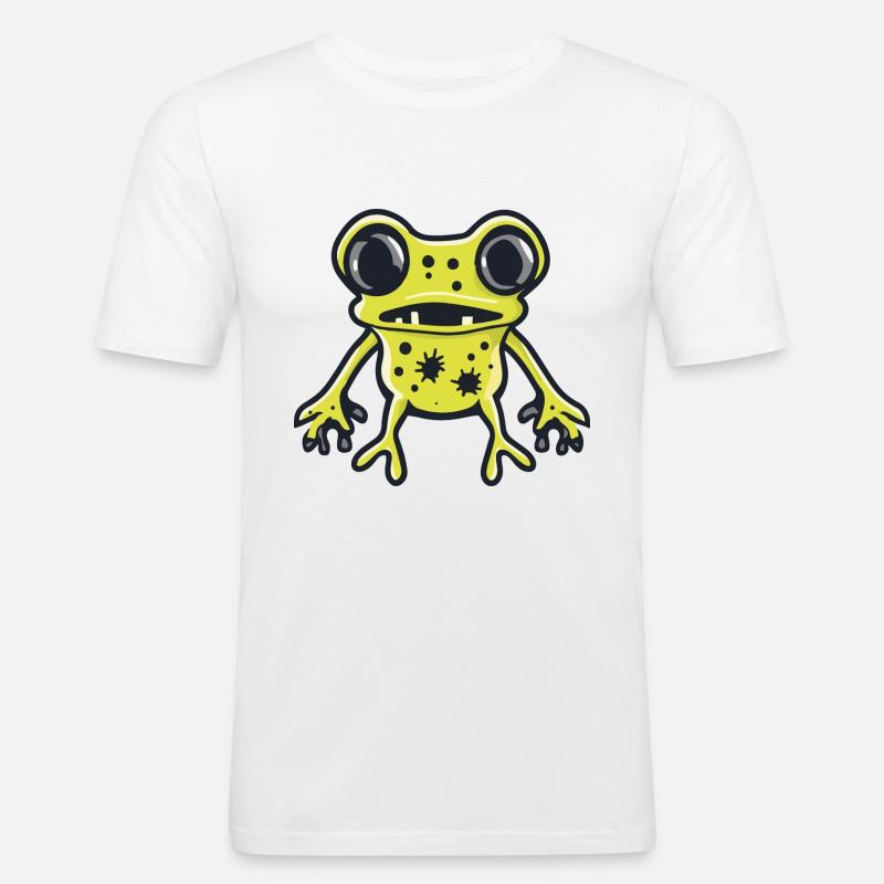 Frosch Halloween Comic Lustig - Männer Slim Fit T-Shirt - Weiß