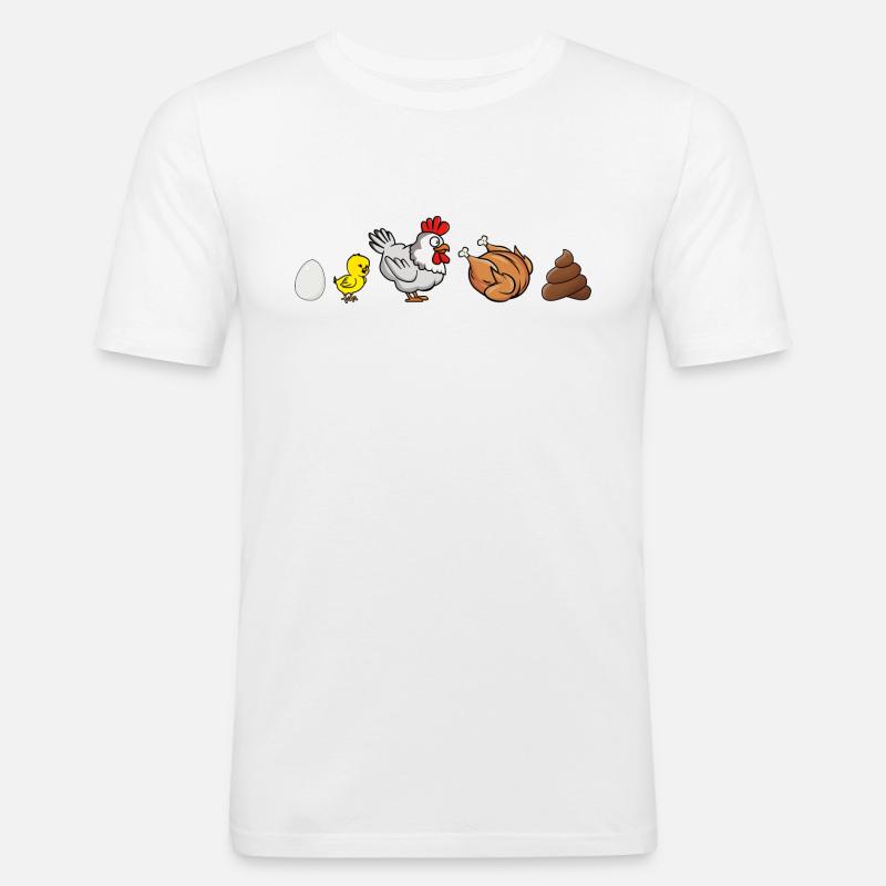 Evolution of Chicken - Männer Slim Fit T-Shirt - Weiß