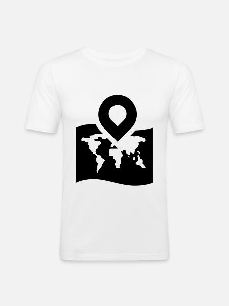 World map icon icon - Men's Slim Fit T-Shirt - white