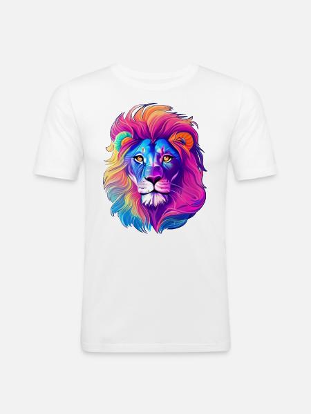 Lion - Men's Slim Fit T-Shirt - white