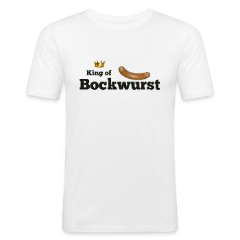 King of Bockwurst - Männer Slim Fit T-Shirt - Weiß - Vorne - Nik (191cm)