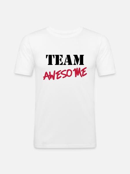 Team Awesome - Männer Slim Fit T-Shirt - Weiß