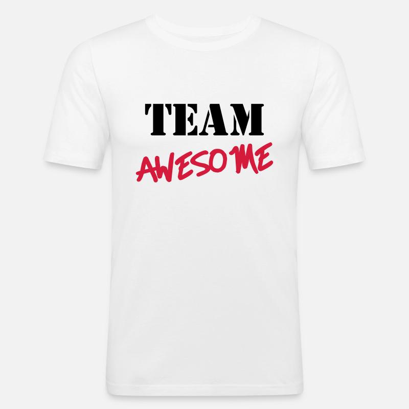 Team Awesome - Männer Slim Fit T-Shirt - Weiß