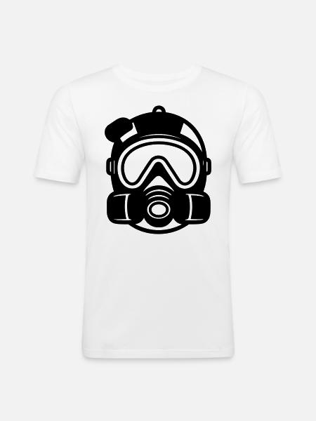 Gas Mask - Men's Slim Fit T-Shirt - white