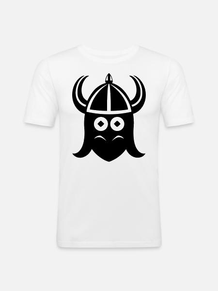 Wikingerhelm Krieger - Männer Slim Fit T-Shirt - Weiß