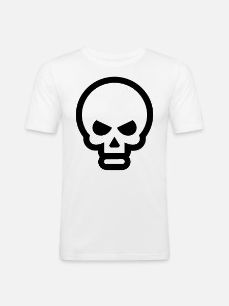Schädel - Männer Slim Fit T-Shirt - Weiß