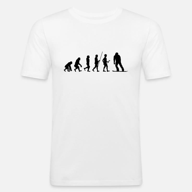 Evolution Snowboard Snowboarder Snowboarding - Men's Slim Fit T-Shirt - white