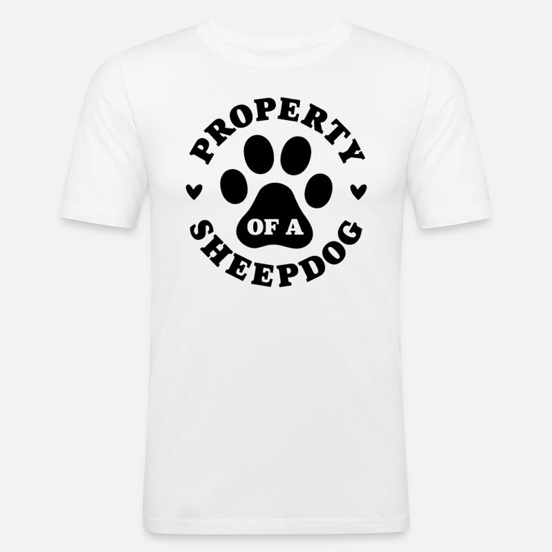 Eigentum eines Schäferhundes - Männer Slim Fit T-Shirt - Weiß