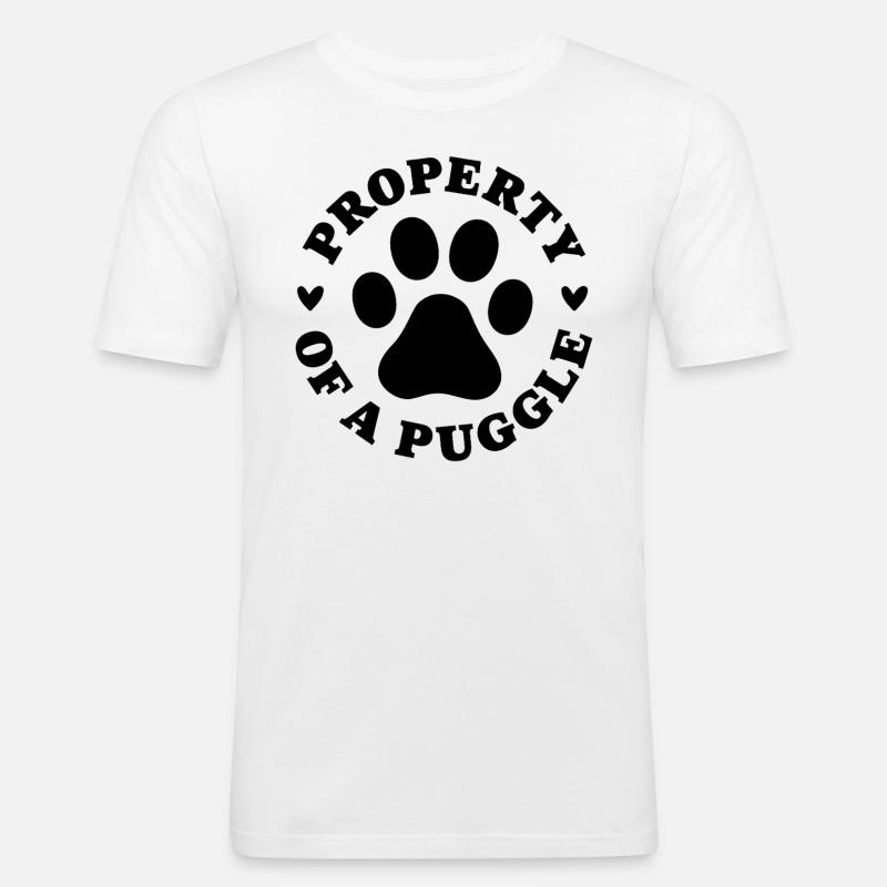 Eigenschaft eines Puggle - Männer Slim Fit T-Shirt - Weiß