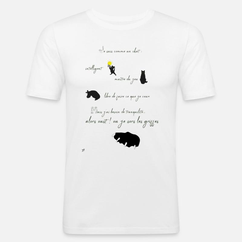 Ich bin eine Katze - Männer Slim Fit T-Shirt - Weiß