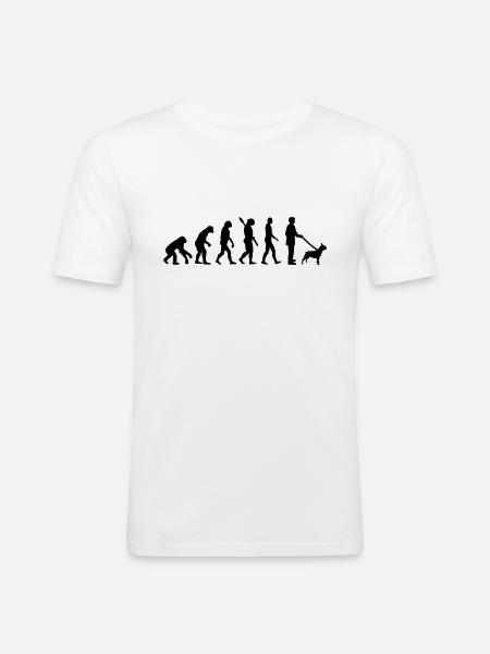 Bouledogue - T-shirt près du corps Homme - blanc