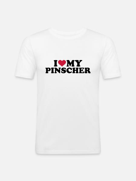 Pinscher - Männer Slim Fit T-Shirt - Weiß