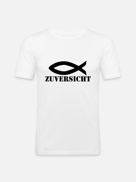 Zuversicht - Männer Slim Fit T-Shirt - Weiß