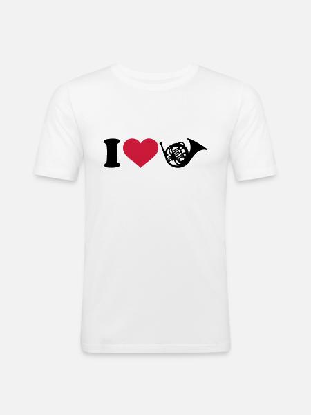 Waldhorn - Männer Slim Fit T-Shirt - Weiß
