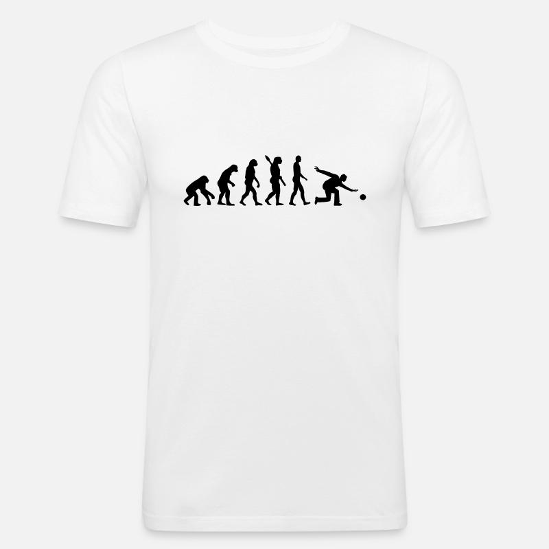 Evolution Bowling - Männer Slim Fit T-Shirt - Weiß