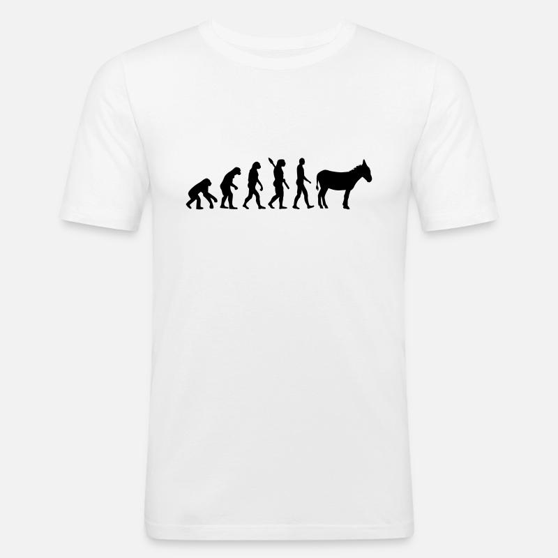Evolution Bourrique - T-shirt près du corps Homme - blanc