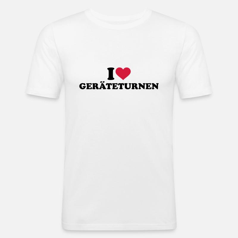 Geräteturnen - Männer Slim Fit T-Shirt - Weiß