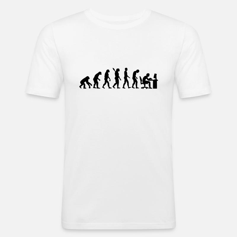 Evolution computer - Men's Slim Fit T-Shirt - white