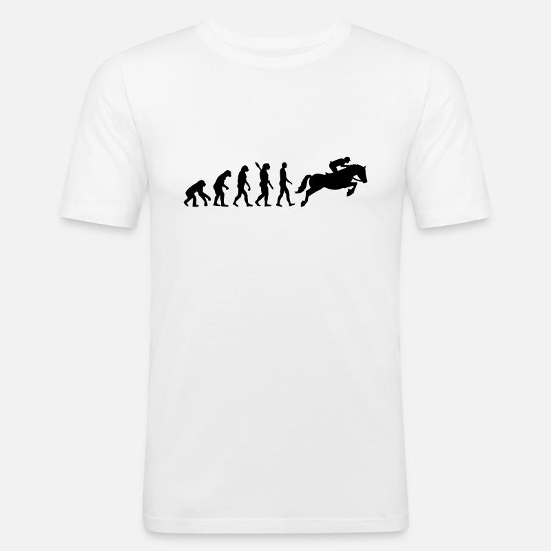 Springreiten - Männer Slim Fit T-Shirt - Weiß