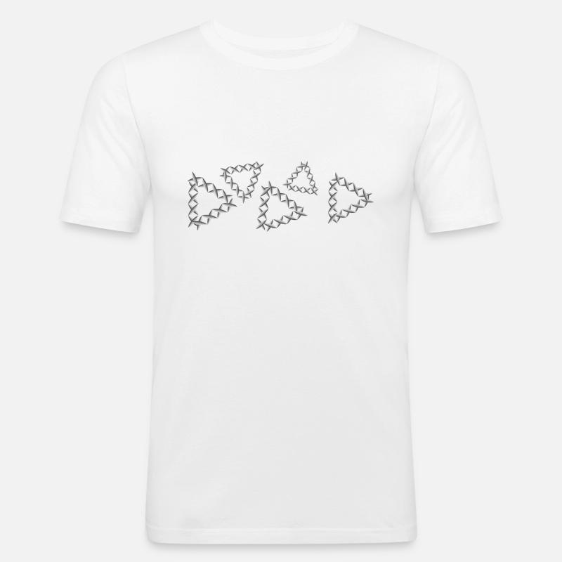 grey pattern cross triangles - Men's Slim Fit T-Shirt - white