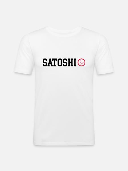 Satoshi Nakamoto BTC Bitcoin - Men's Slim Fit T-Shirt - white