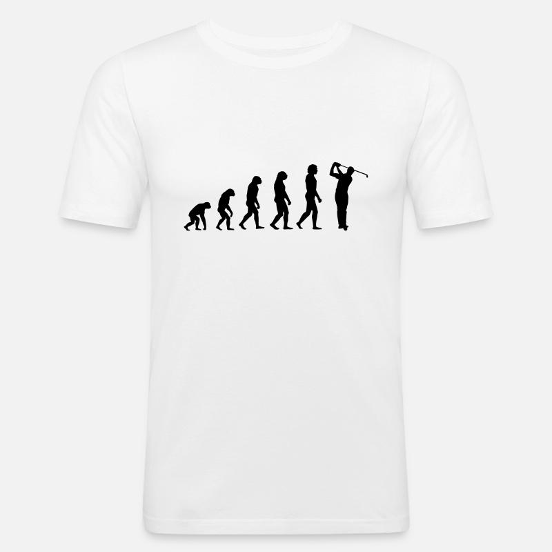 Golfer Evolution - Men's Slim Fit T-Shirt - white