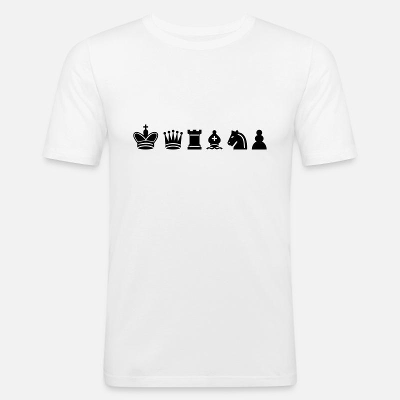 Schach - Männer Slim Fit T-Shirt - Weiß