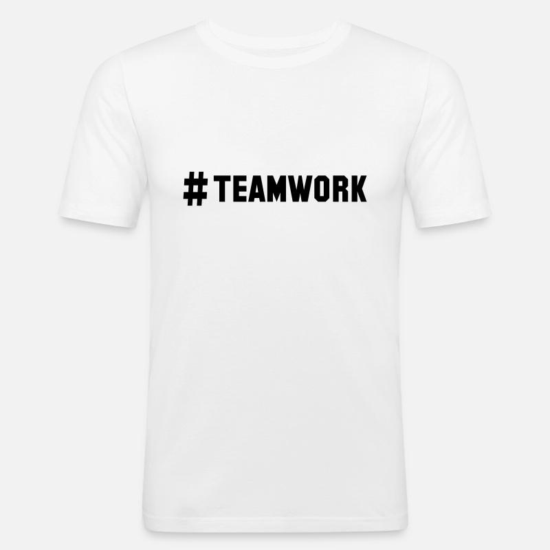 # teamwork - Männer Slim Fit T-Shirt - Weiß
