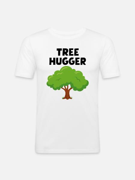 Tree Hugger - Men's Slim Fit T-Shirt - white