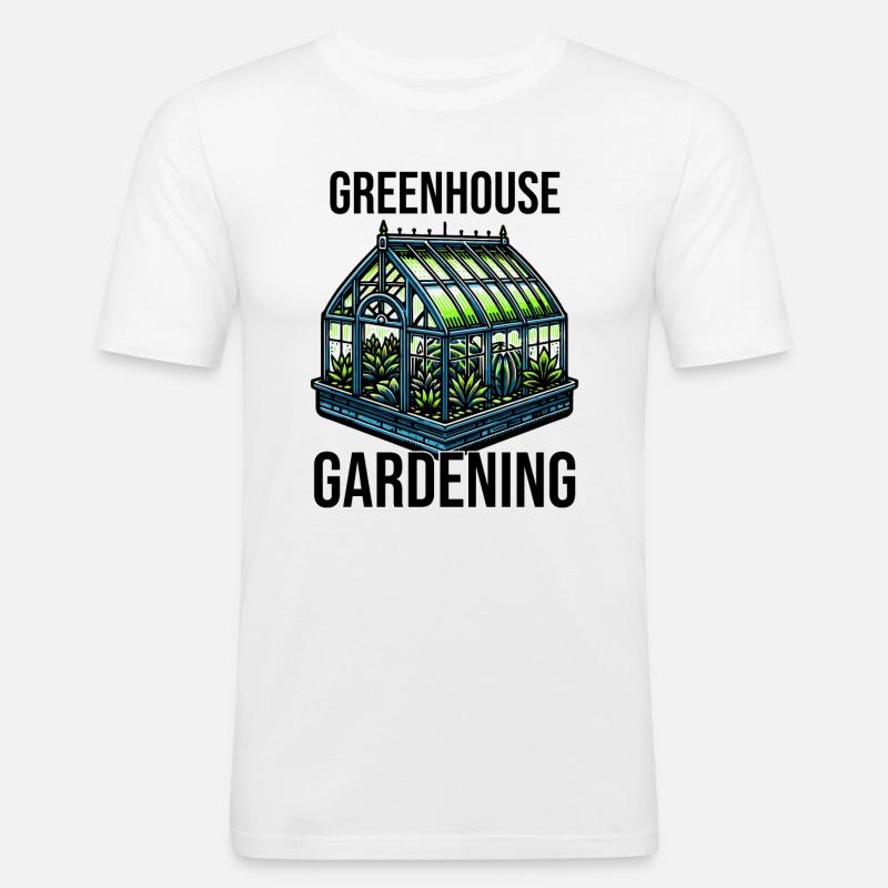 Ogrodnictwo szklarniowe - Obcisła koszulka męska - biały