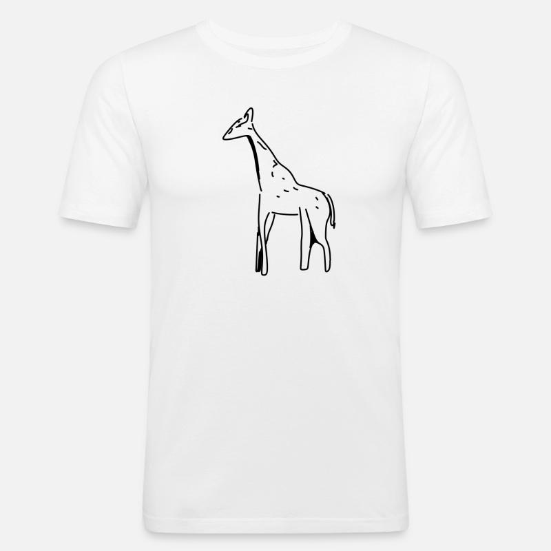 giraffe symbool zoogdier dier - Mannen slim fit T-shirt - wit