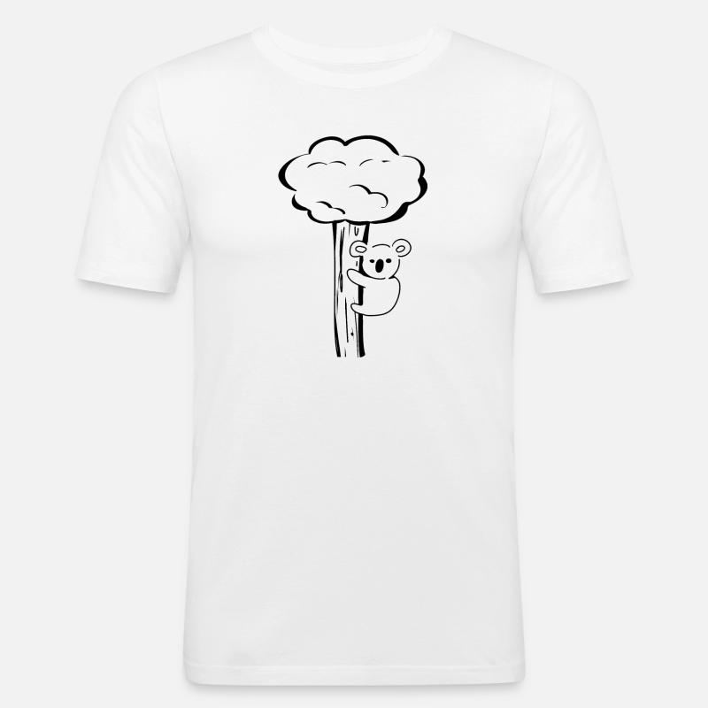 Koala Tier Baum klettern - Männer Slim Fit T-Shirt - Weiß